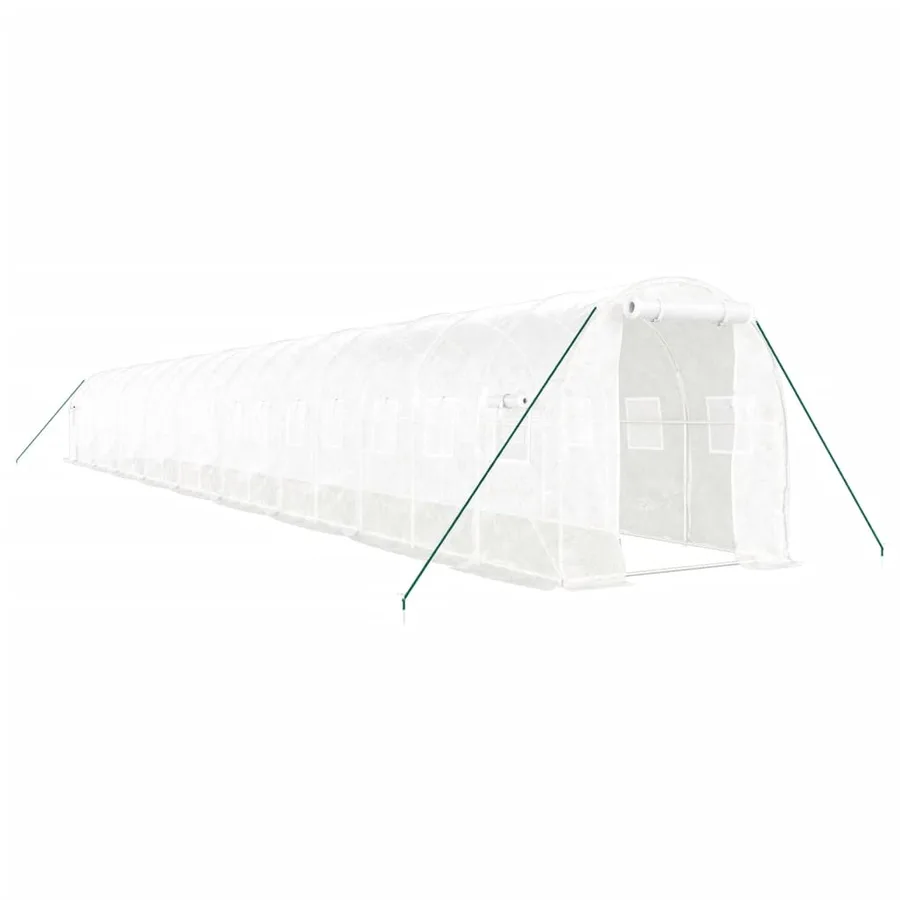 Serre avec cadre en acier blanc 36 m² 18x2x2 m - 2