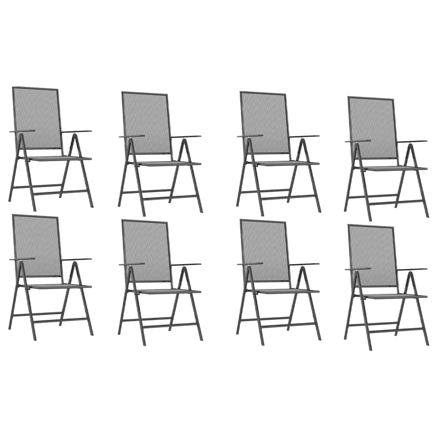 Ensemble à manger de jardin 9 pcs anthracite acier - 4