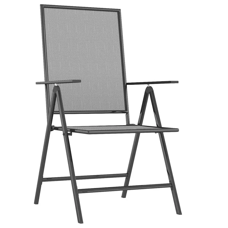 Ensemble à manger de jardin 9 pcs anthracite acier - 5