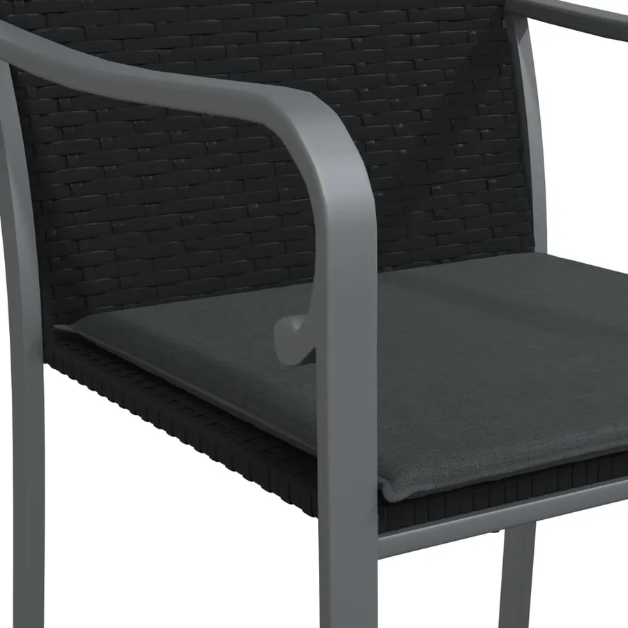 Ensemble à manger de jardin 5 pcs coussins résine tressée acier - 7