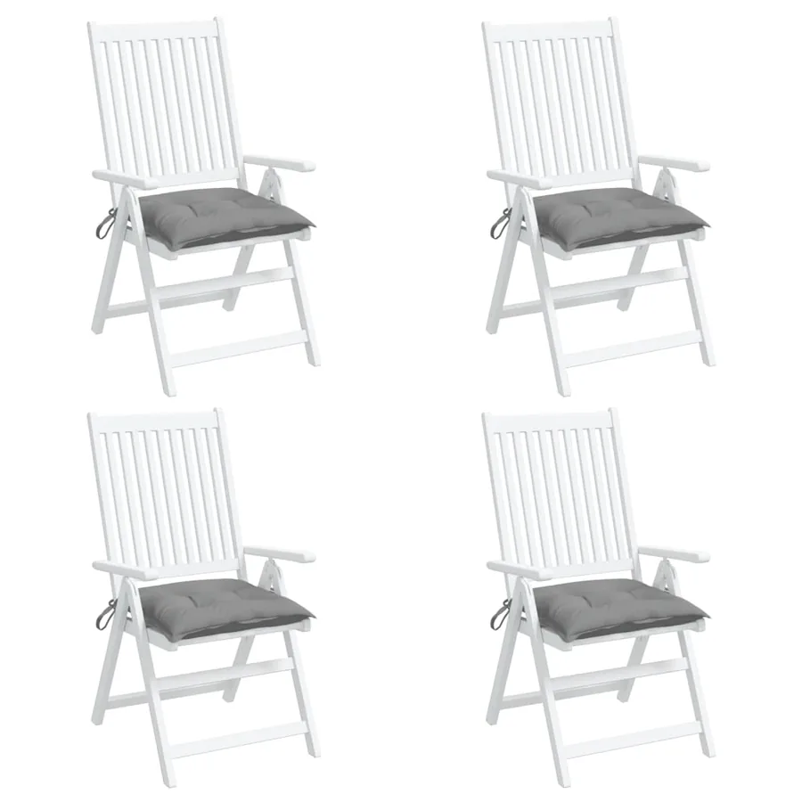 Coussins de chaise lot de 4 gris 40x40x7 cm tissu oxford - 4