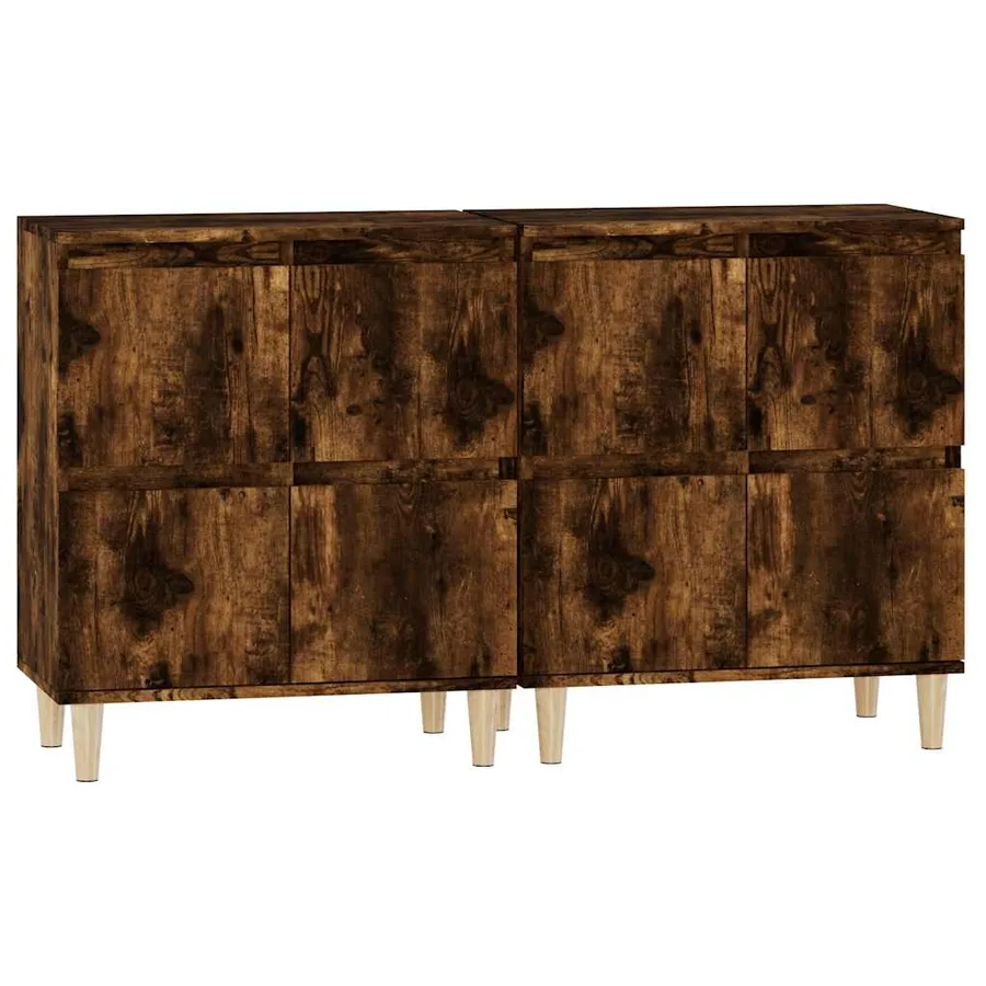 Buffets 2 pcs chêne fumé 60x35x70 cm bois d'ingénierie - 6
