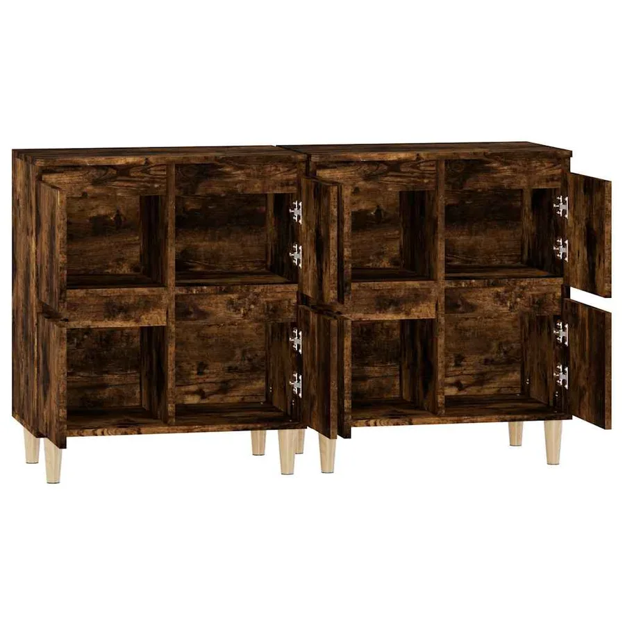 Buffets 2 pcs chêne fumé 60x35x70 cm bois d'ingénierie - 7