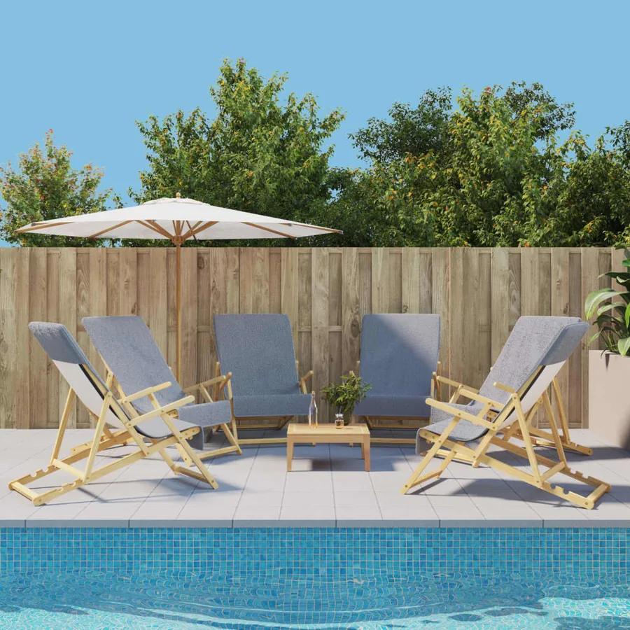 Serviettes de plage 6 pcs gris 60x135 cm tissu 400 GSM