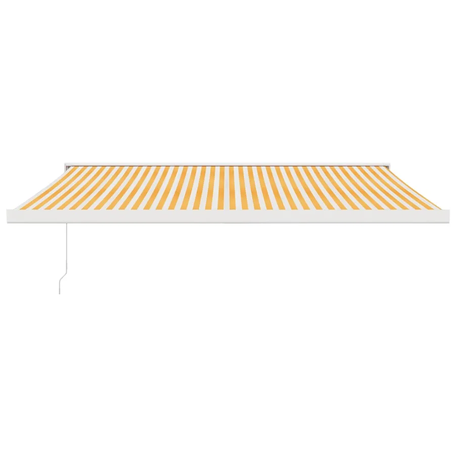 Auvent rétractable jaune et blanc 4,5x3 m tissu et aluminium - 3