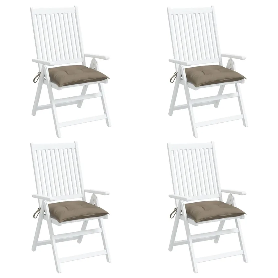 Coussins de chaise lot de 4 taupe 40x40x7 cm tissu oxford - 4