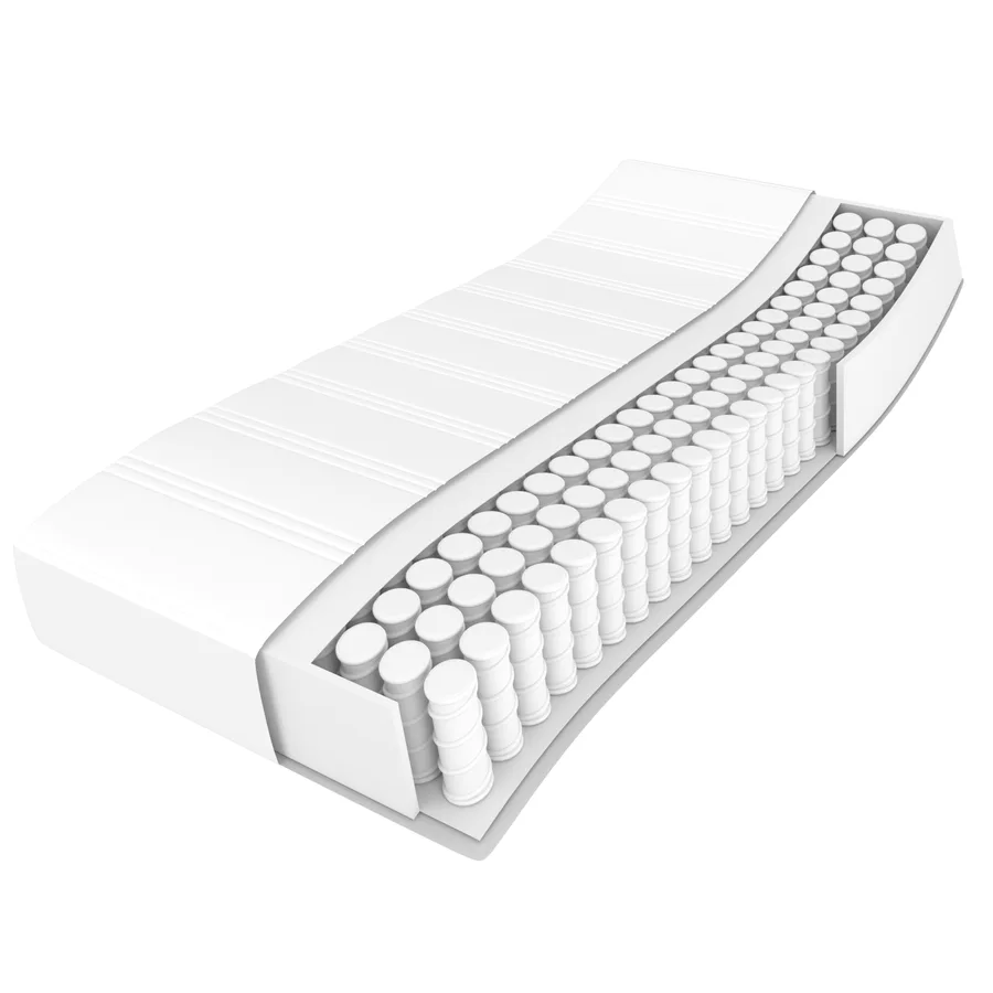Sommier à lattes de lit avec matelas Blanc 90x190 cm Similicuir - 11