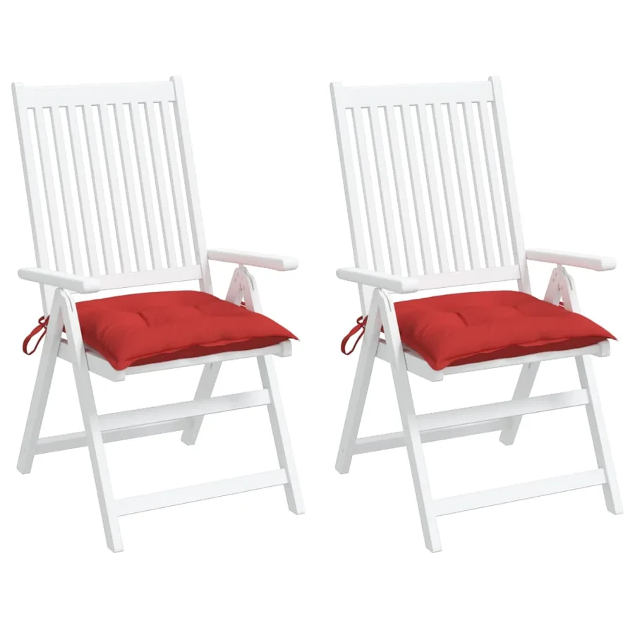 Coussins de chaise lot de 2 rouge 40x40x7 cm tissu oxford - 4