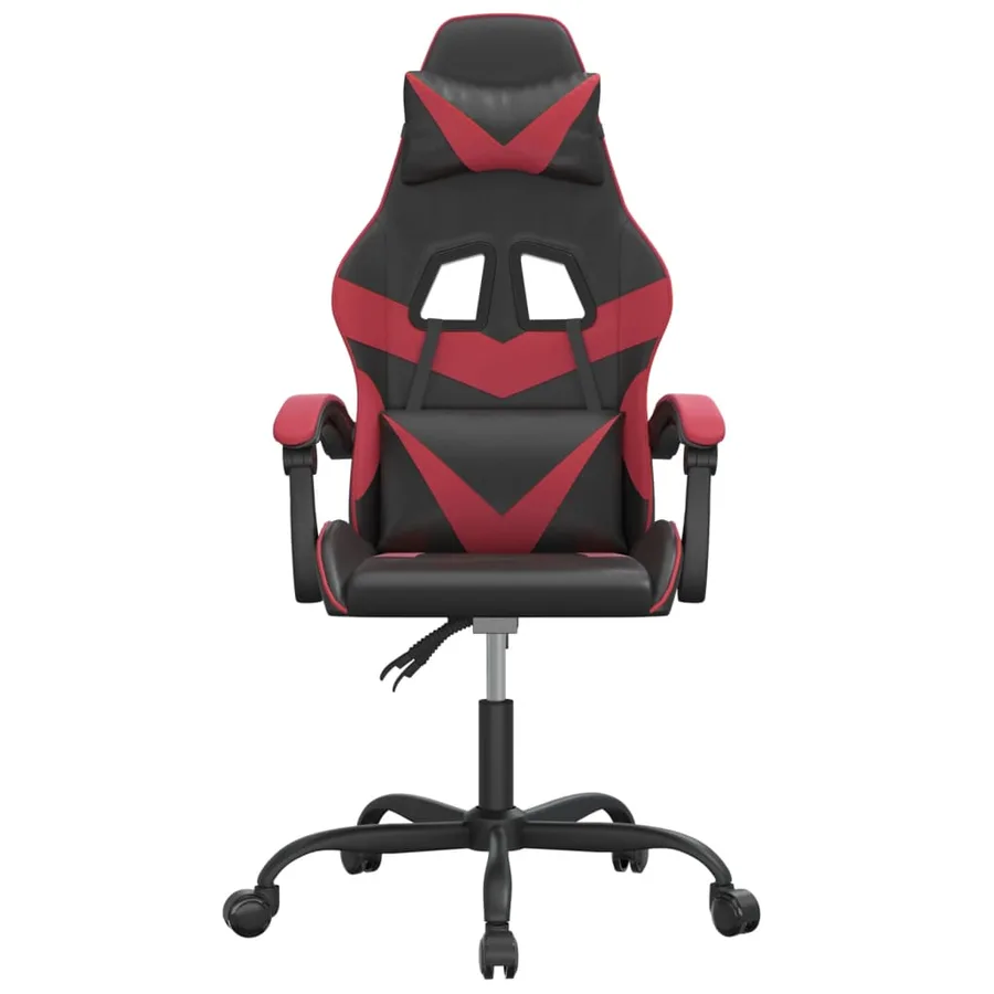 Chaise de jeu Noir et rouge bordeaux Similicuir - 3