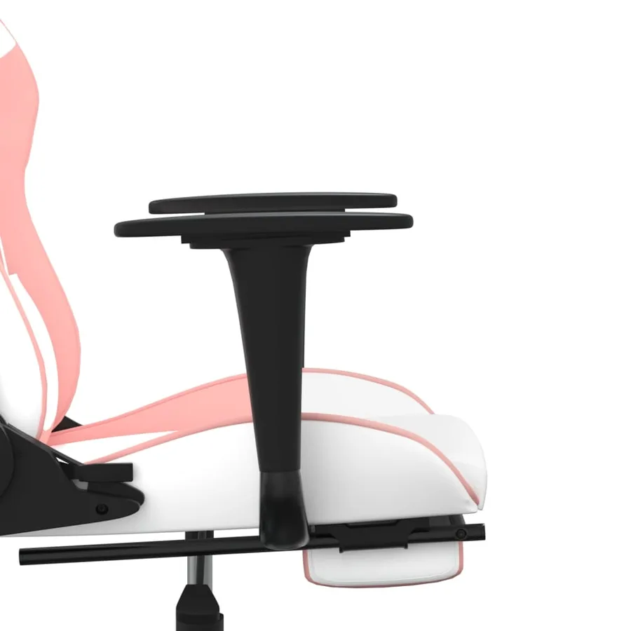 Chaise de jeu avec repose-pied Blanc et rose Similicuir - 11