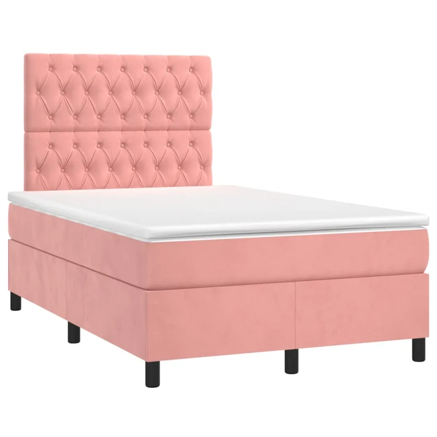 Sommier à lattes de lit avec matelas Rose 120x200 cm Velours - 3