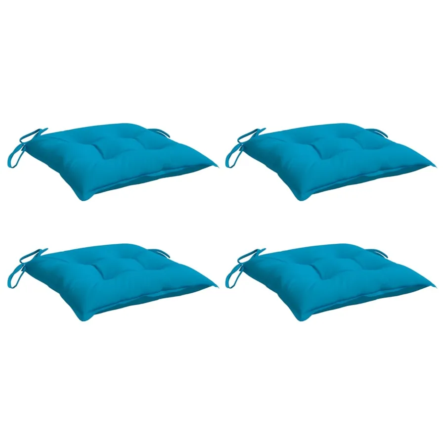 Coussins de chaise lot de 4 bleu clair 40x40x7 cm tissu oxford - 3