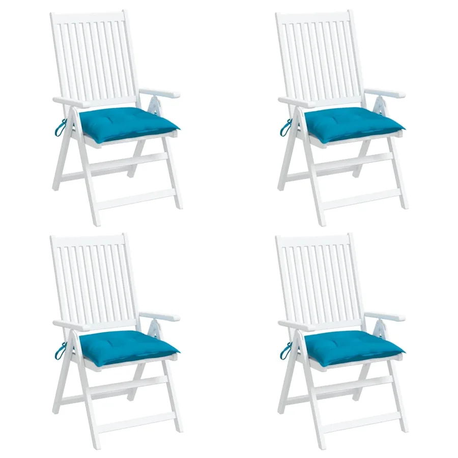 Coussins de chaise lot de 4 bleu clair 40x40x7 cm tissu oxford - 4