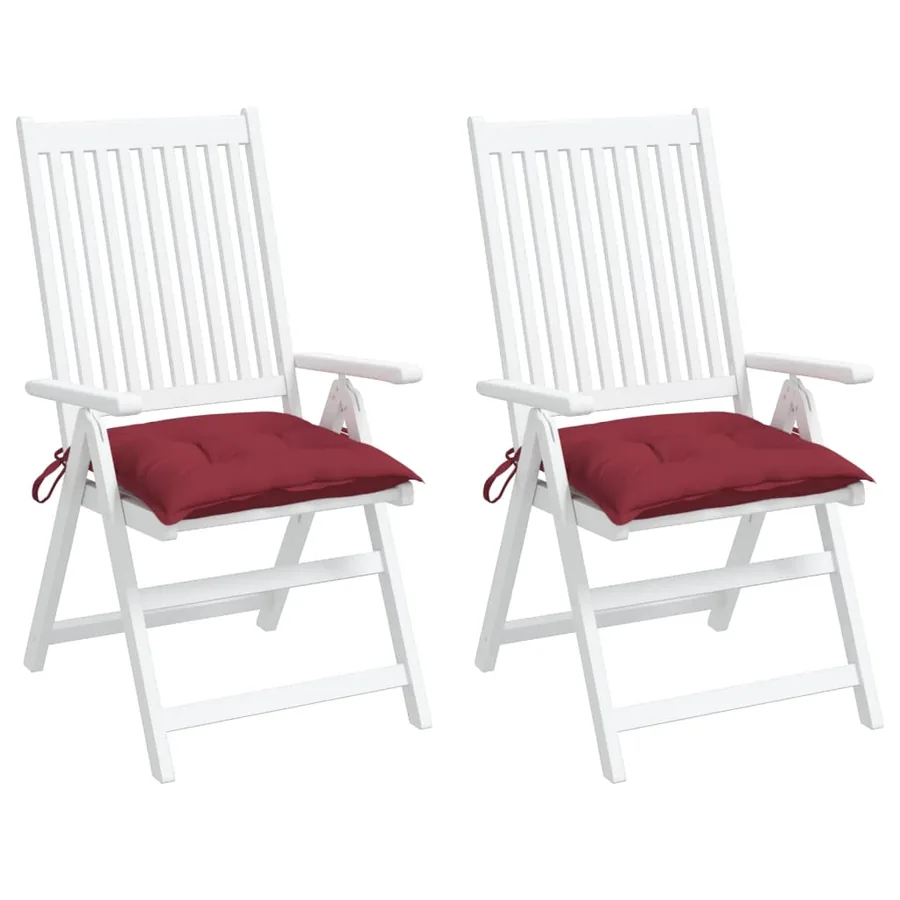 Coussins de chaise lot de 2 rouge bordeaux 40x40x7 cm - 4