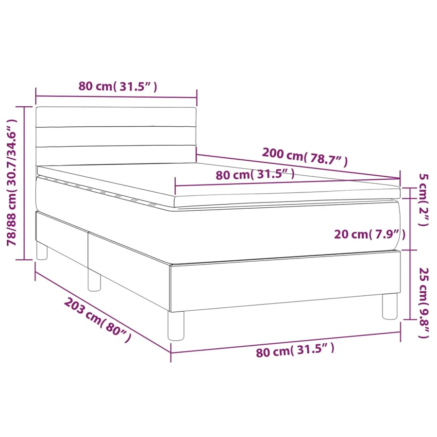 Sommier à lattes de lit et matelas Rose 80x200 cm Velours - 7