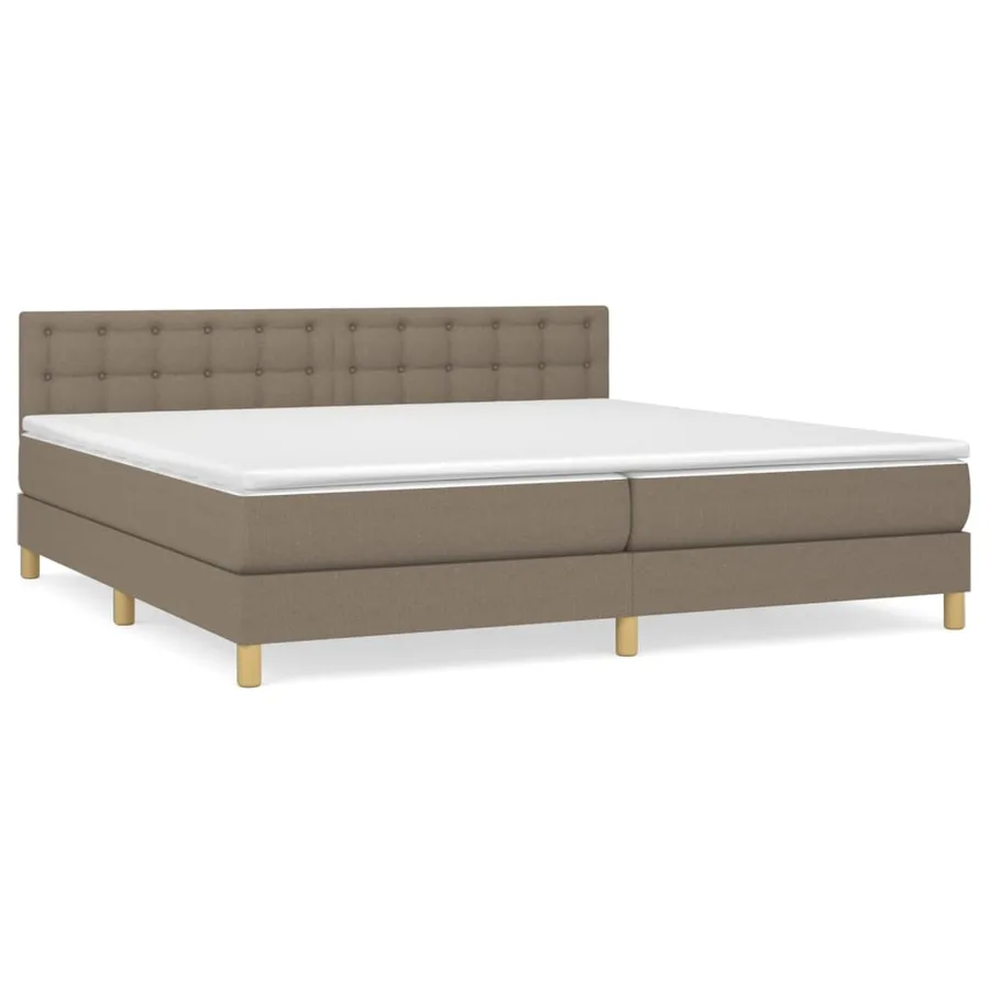 Sommier à lattes de lit avec matelas Taupe 200x200 cm Tissu - 2