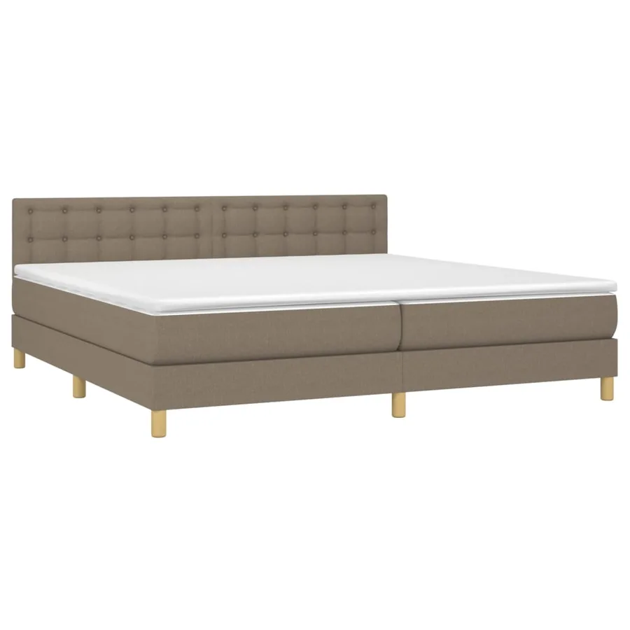 Sommier à lattes de lit avec matelas Taupe 200x200 cm Tissu - 3