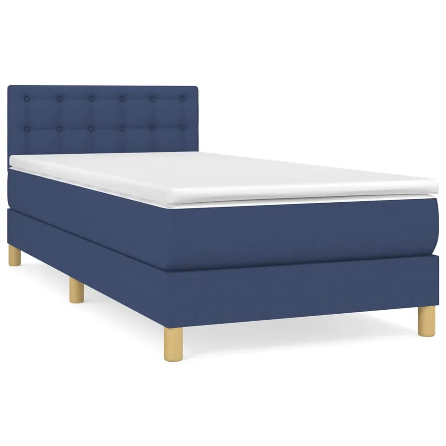 Sommier à lattes de lit avec matelas Bleu 80x200 cm Tissu - 2