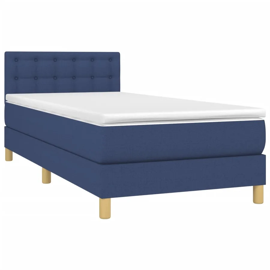Sommier à lattes de lit avec matelas Bleu 80x200 cm Tissu - 3