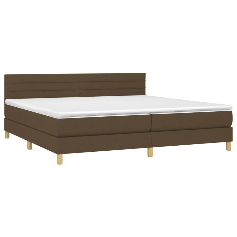 Sommier à lattes de lit avec matelas Marron foncé 200x200 cm - 3