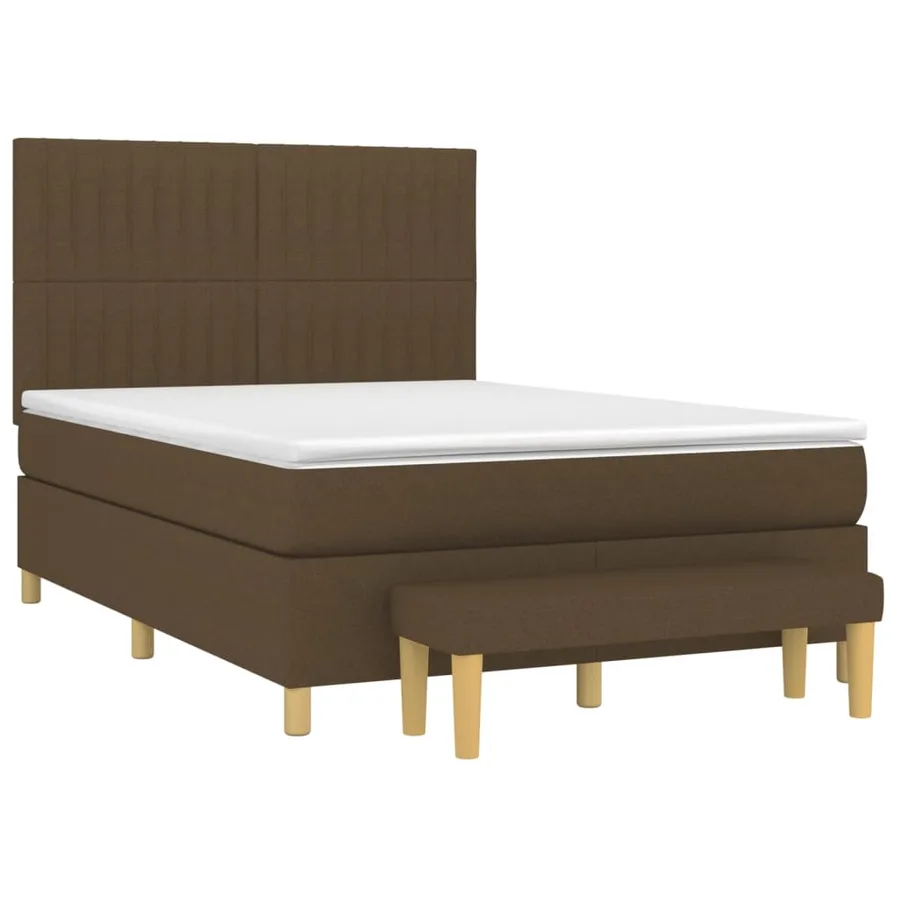 Sommier à lattes de lit avec matelas Marron foncé 140x200 cm - 3