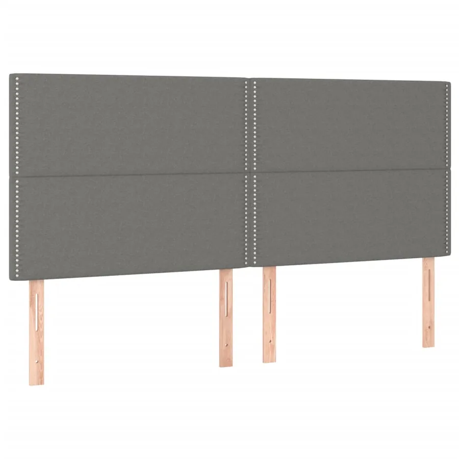 Sommier à lattes de lit avec matelas Gris foncé 200x200cm Tissu - 5