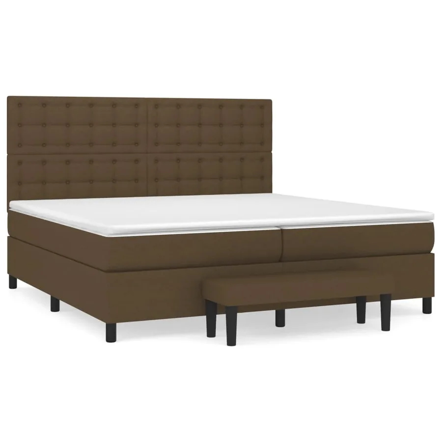 Sommier à lattes de lit avec matelas Marron foncé 200x200 cm - 2