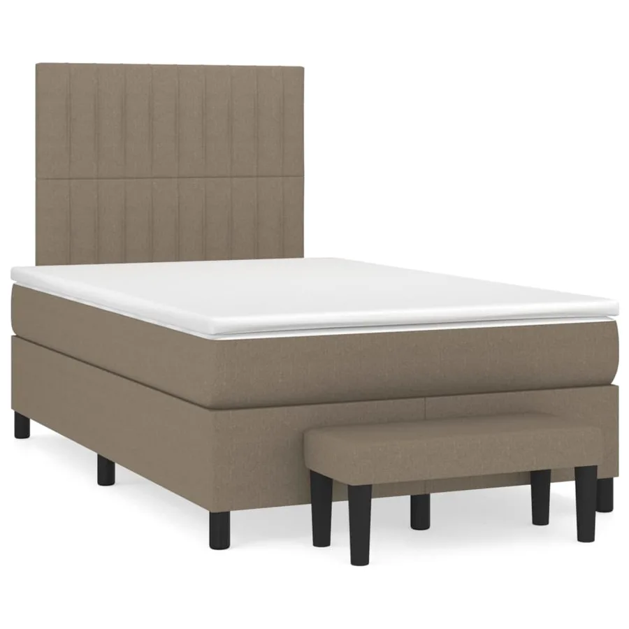 Sommier à lattes de lit avec matelas Taupe 120x200 cm Tissu - 2