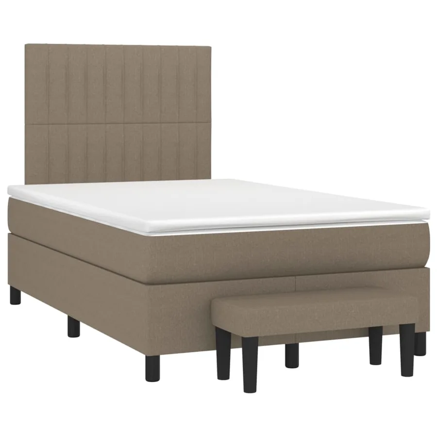 Sommier à lattes de lit avec matelas Taupe 120x200 cm Tissu - 3