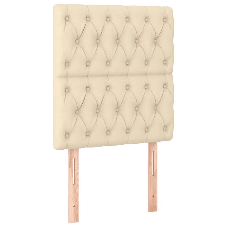 Sommier à lattes de lit et matelas et LED Crème 80x200cm Tissu - 7