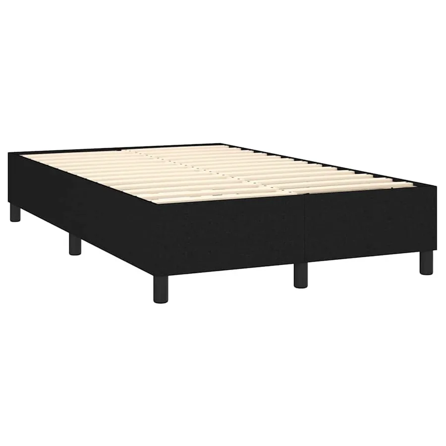 Sommier à lattes de lit et matelas et LED Noir 120x200 cm Tissu - 5