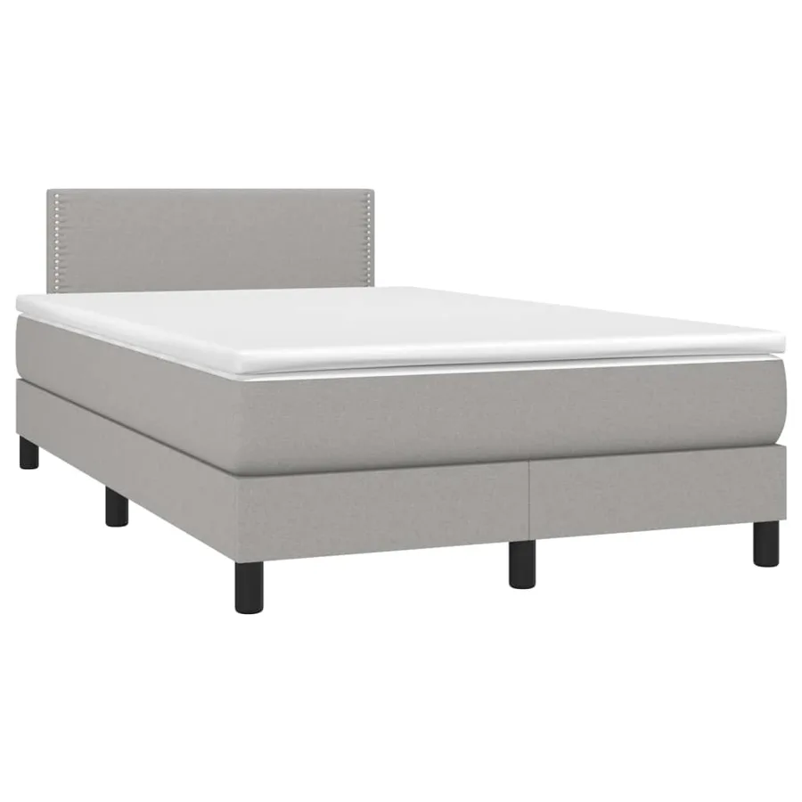 Sommier à lattes de lit matelas LED Gris clair 120x200 cm Tissu - 3