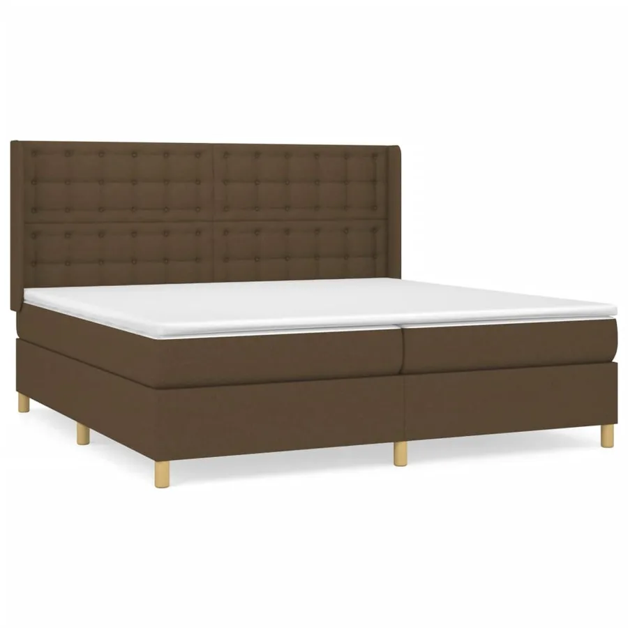 Sommier à lattes de lit avec matelas Marron foncé 200x200 cm - 2
