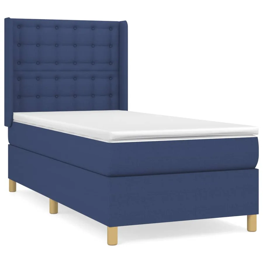Sommier à lattes de lit avec matelas Bleu 90x200 cm Tissu - 2