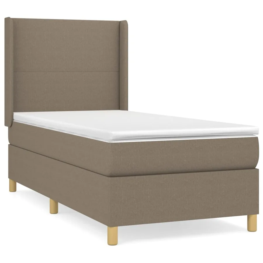 Sommier à lattes de lit avec matelas Taupe 90x190 cm Tissu - 2