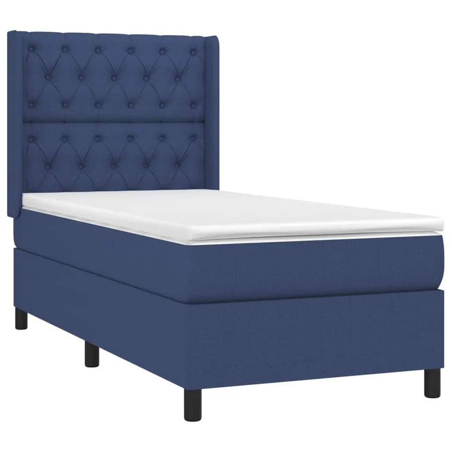 Sommier à lattes de lit avec matelas Bleu 80x200 cm Tissu - 3