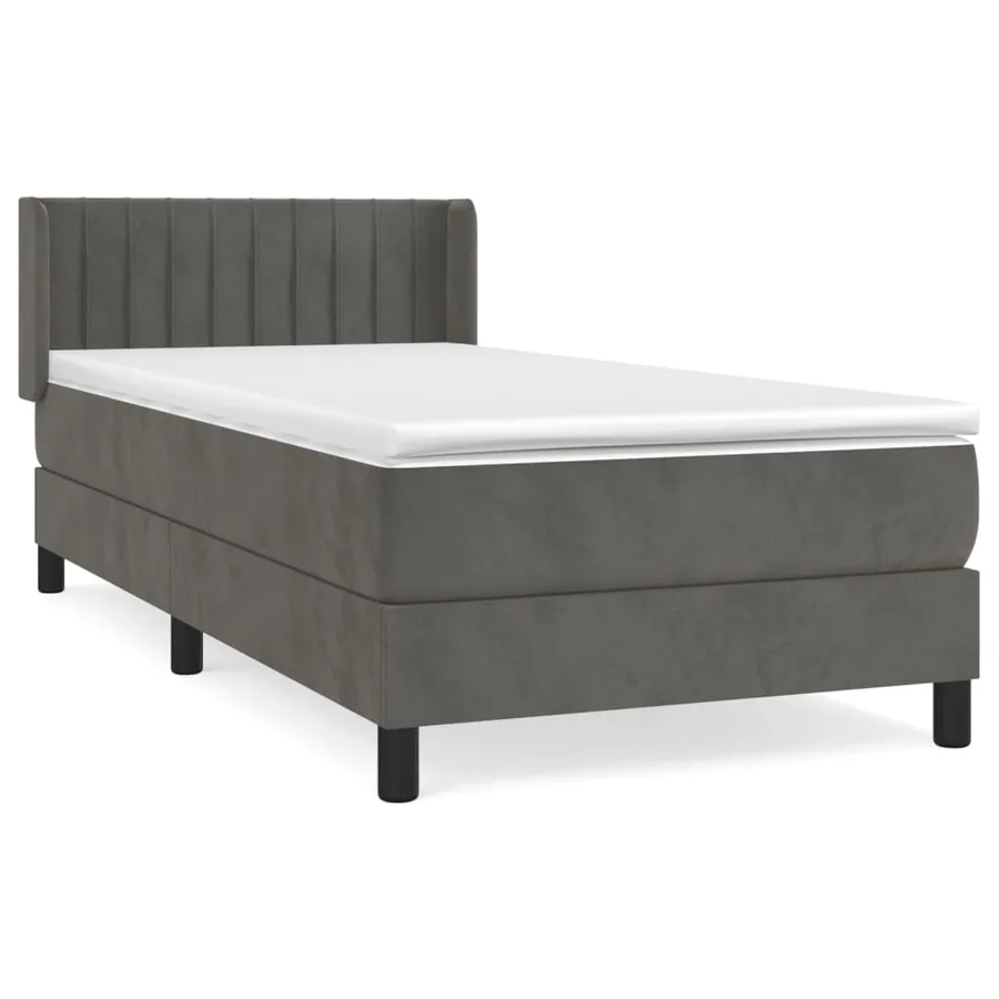 Sommier à lattes de lit avec matelas Gris foncé 100x200 cm - 2
