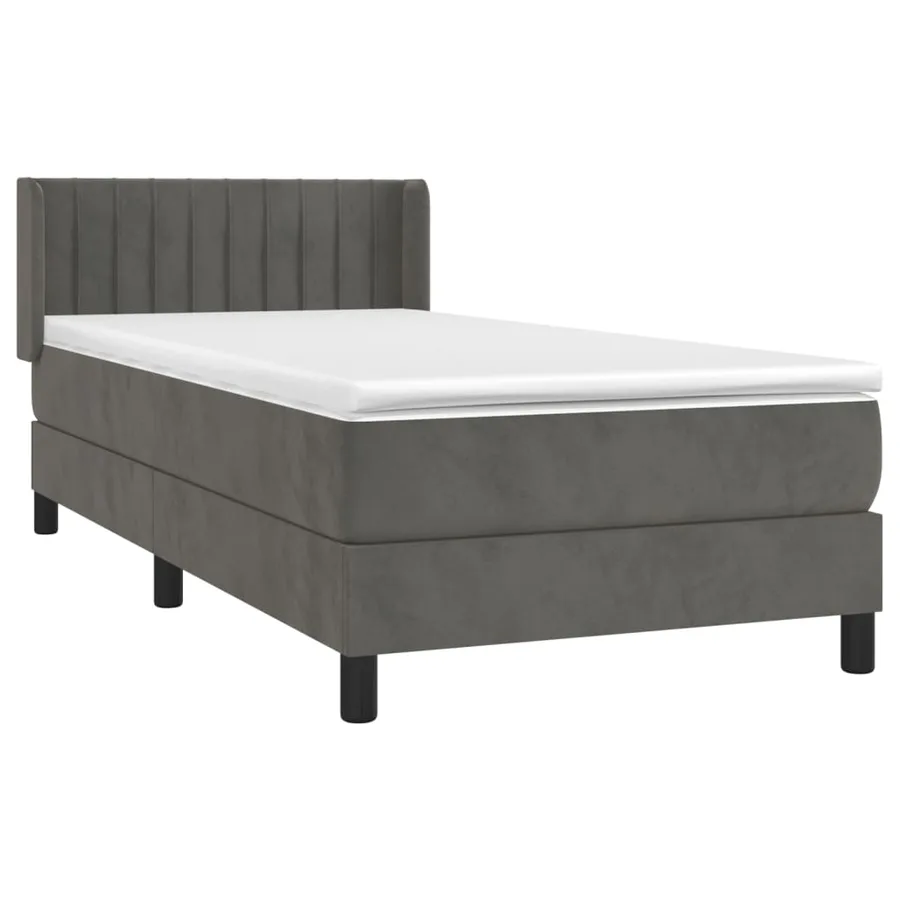 Sommier à lattes de lit avec matelas Gris foncé 100x200 cm - 3