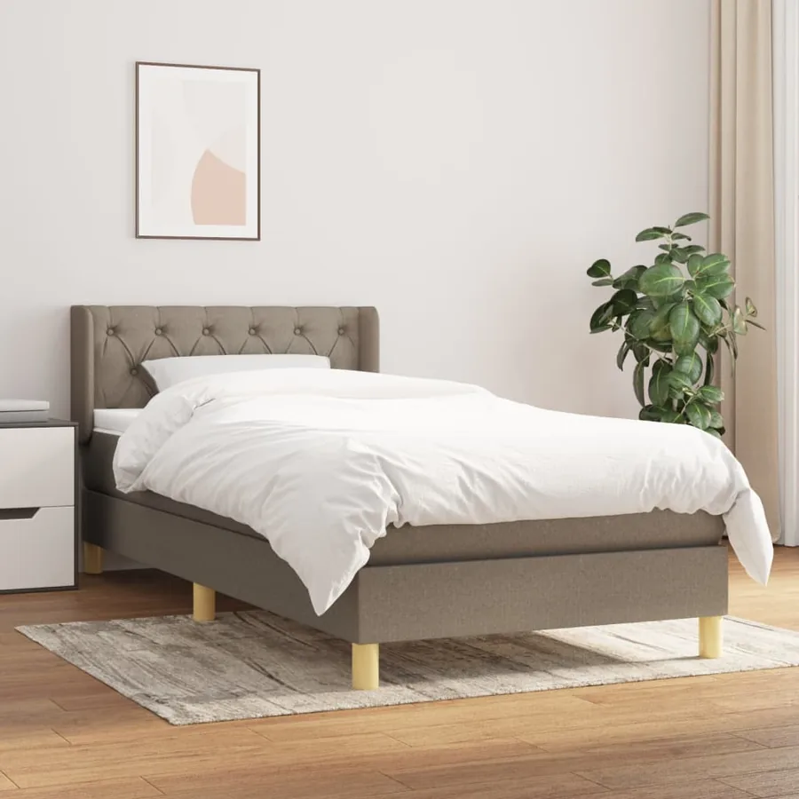 Sommier à lattes de lit avec matelas Taupe 80x200 cm Tissu