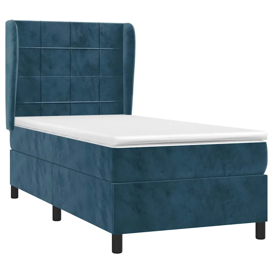 Sommier à lattes de lit avec matelas Bleu foncé 90x200 cm - 3