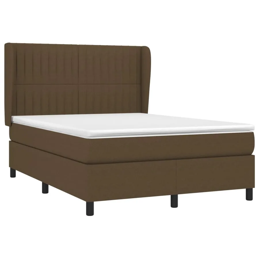 Sommier à lattes de lit avec matelas Marron foncé 140x190 cm - 3