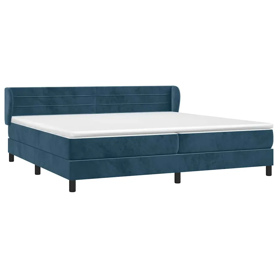 Sommier à lattes de lit et matelas Bleu foncé 200x200cm Velours - 3
