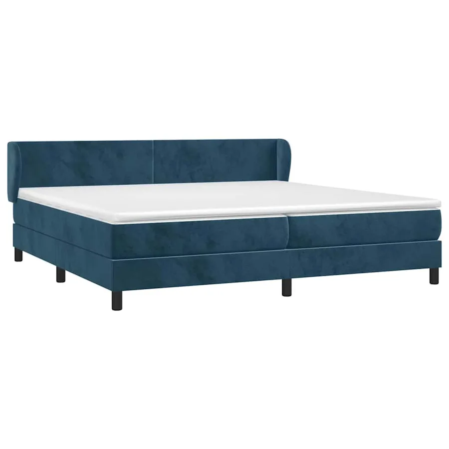Sommier à lattes de lit et matelas Bleu foncé 200x200cm Velours - 3