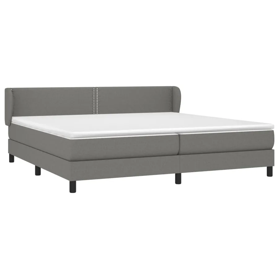 Sommier à lattes de lit avec matelas Gris foncé 200x200cm Tissu - 3