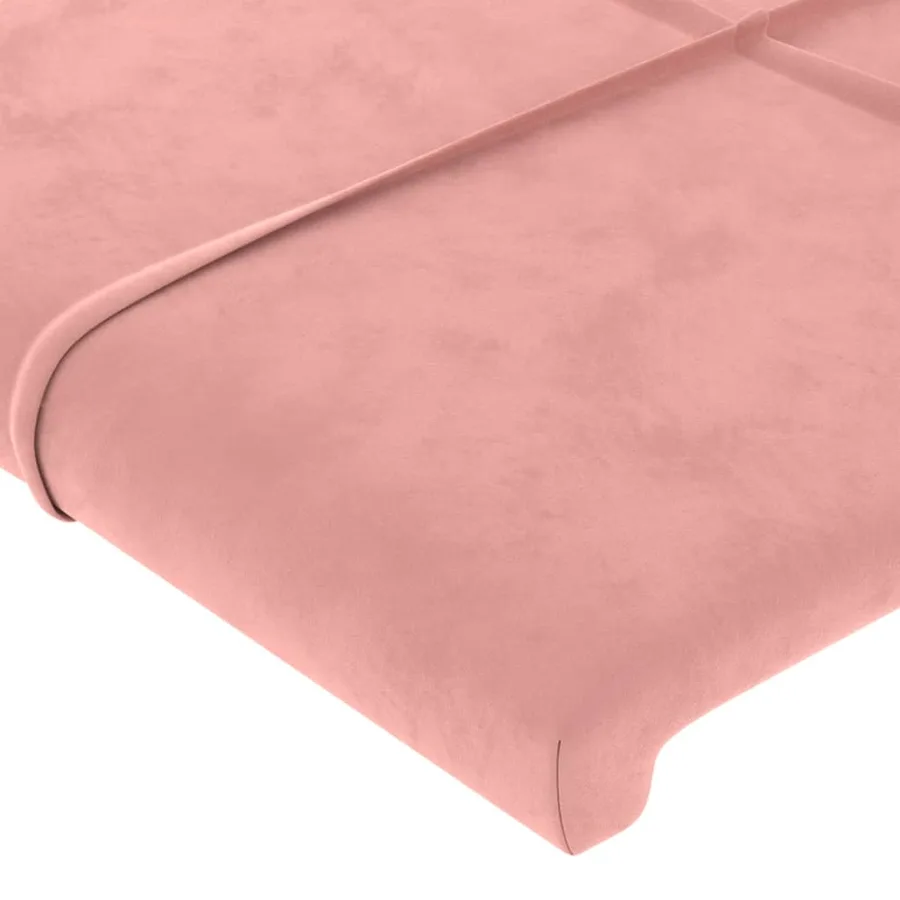 Cadre de lit sans matelas rose 120x200 cm velours - 10