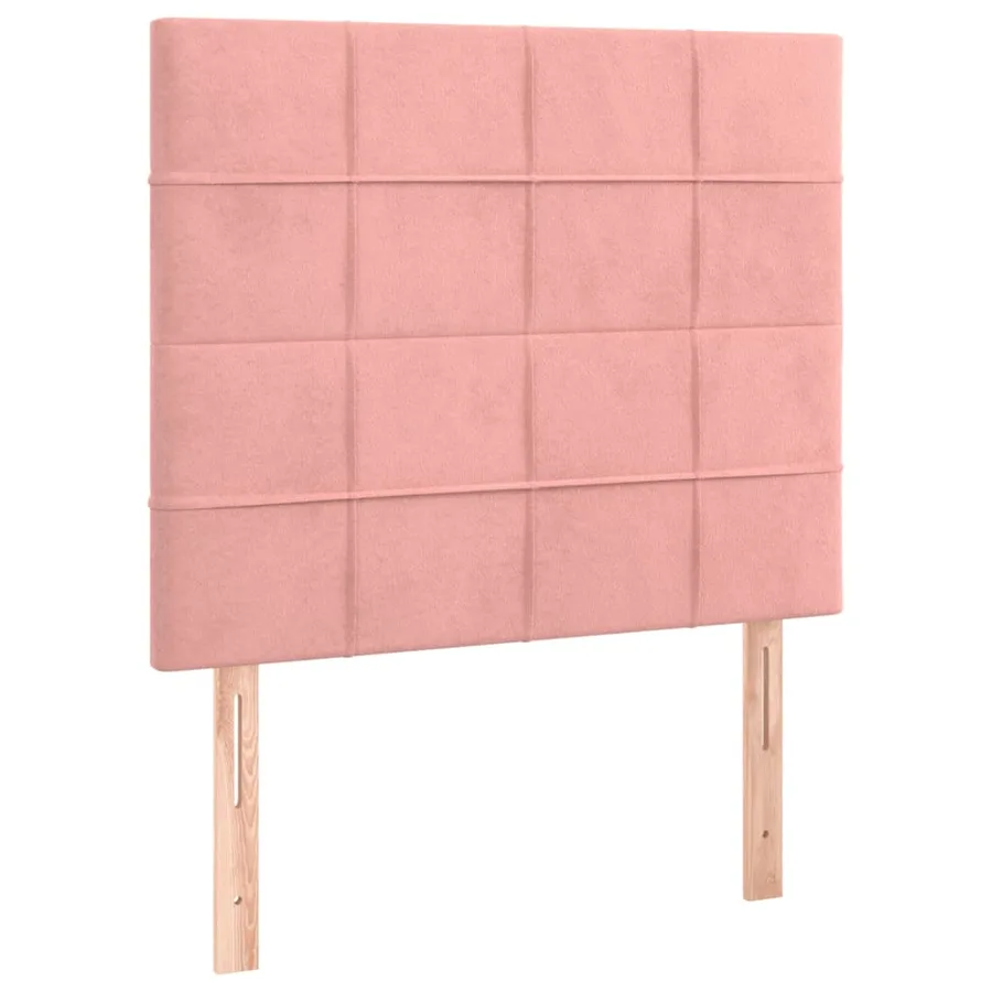 Cadre de lit sans matelas rose 120x200 cm velours - 8