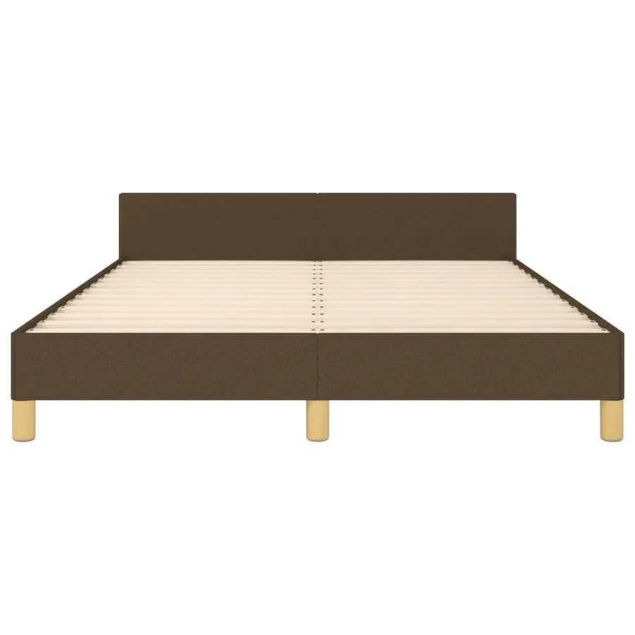 Cadre de lit sans matelas marron foncé 140x200 cm tissu - 6