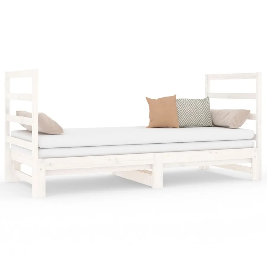Lit coulissant sans matelas blanc 2x(90x190) cm - 2