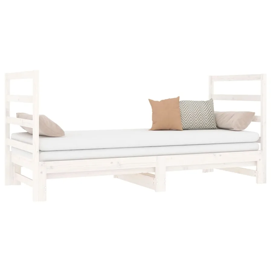 Lit coulissant sans matelas blanc 2x(90x190) cm - 3