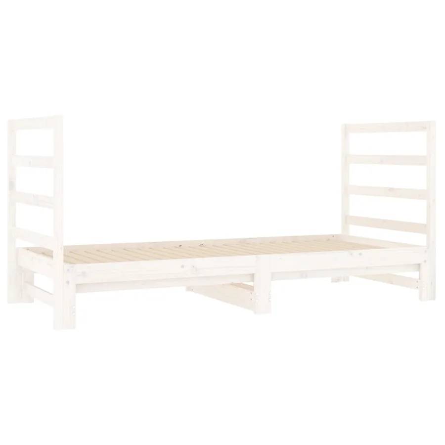 Lit coulissant sans matelas blanc 2x(90x190) cm - 4